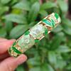 1,4 cm Pfingstrosen-Filigranblumen-Armreif Breiter Damen-Handarmreif Geschenke für Frauen Mädchen