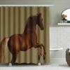 Pferd Duschvorhang Vintage Reitkunst Badezimmer Dekor Western Bauernhaus Duschvorleger Rustikal Wildpferd Muster Waschbar