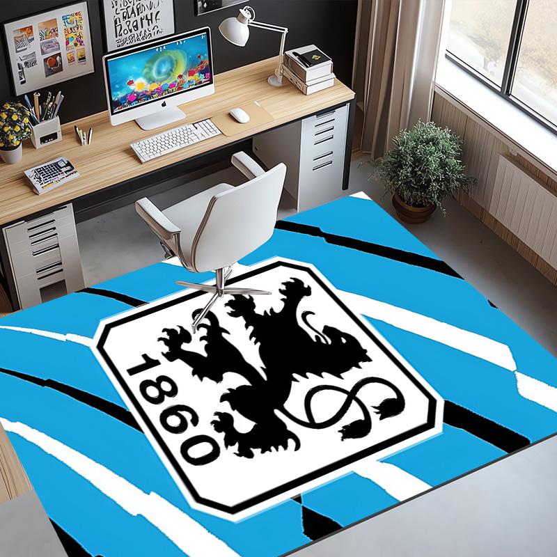 1860 München Fußballverein Muster Teppich, Innen-/Außenmatte, für Picknick, Spielzimmer, Schlafzimmer, Büro, Wohnzimmer, Heimdeko Teppich, Geburtstagsgeschenk