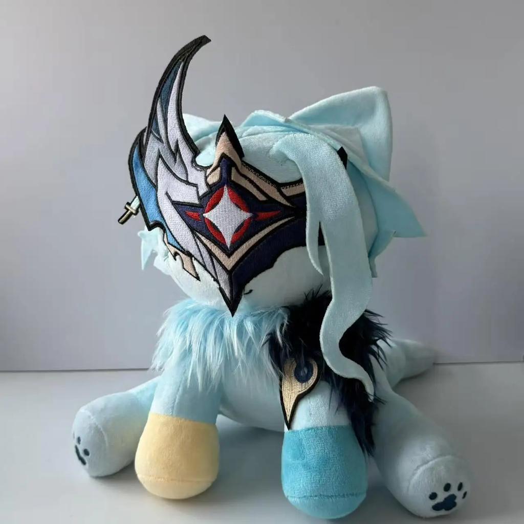 Genshin Impact Gekatte Arlecchino Pluche Speelgoed Lichtblauwe Kat Vorm Zacht Pluizig Gevuld Poppetje Voor Game Fans Woondecoratie Cadeaus