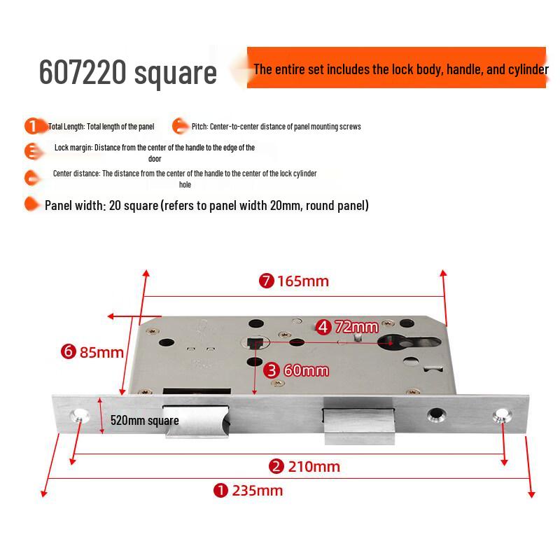 Aokewen 6072 Stainless Steel Fire Door Lock