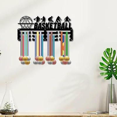 Medal Hanger Display Rack Frame Shelf Basketball for Sports Medals