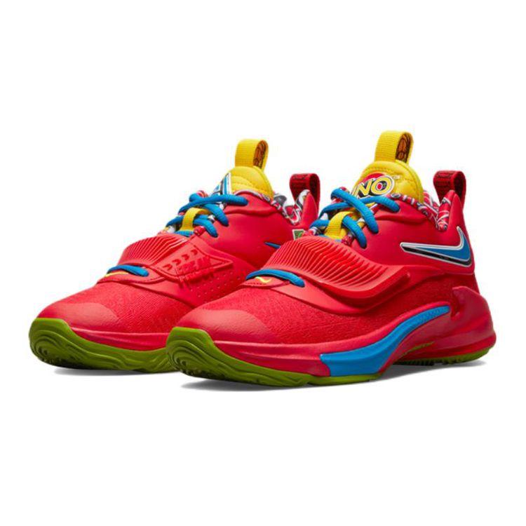 Nike UNO x Zoom Freak 3 SE GS Basketball Shoes Action Red White Green Bean Black DD0331-600