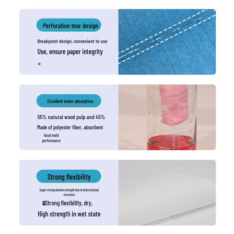 Blue Dust-Free Industrial Wiping Paper Rolls