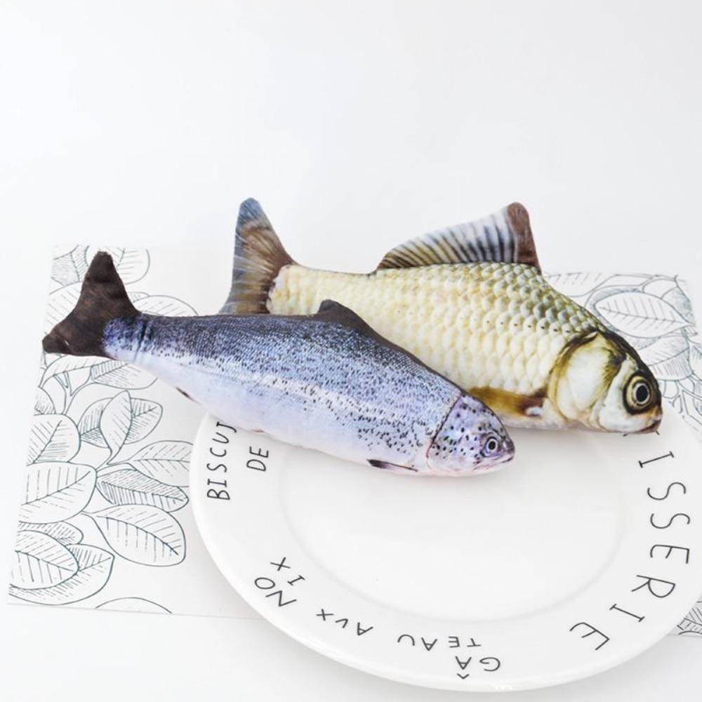 A 20cm Long Plush Soft Toy In the Shape of a Fun Simulated Fish, with a Soft Filling, Is a Cute Cat Toy That Can Be Used for Home Decoration.