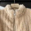 Women's G5Z Striped Plush Zipper Pajama Set - Cozy Velvet for Autumn/Winter
