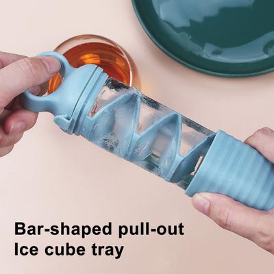 Geometric Ice Cube Tray with Lid Flexible Silicone Easy-Release Ice Mold for Whiskey Cocktails BPA-Free Large Capacity Freezer Container