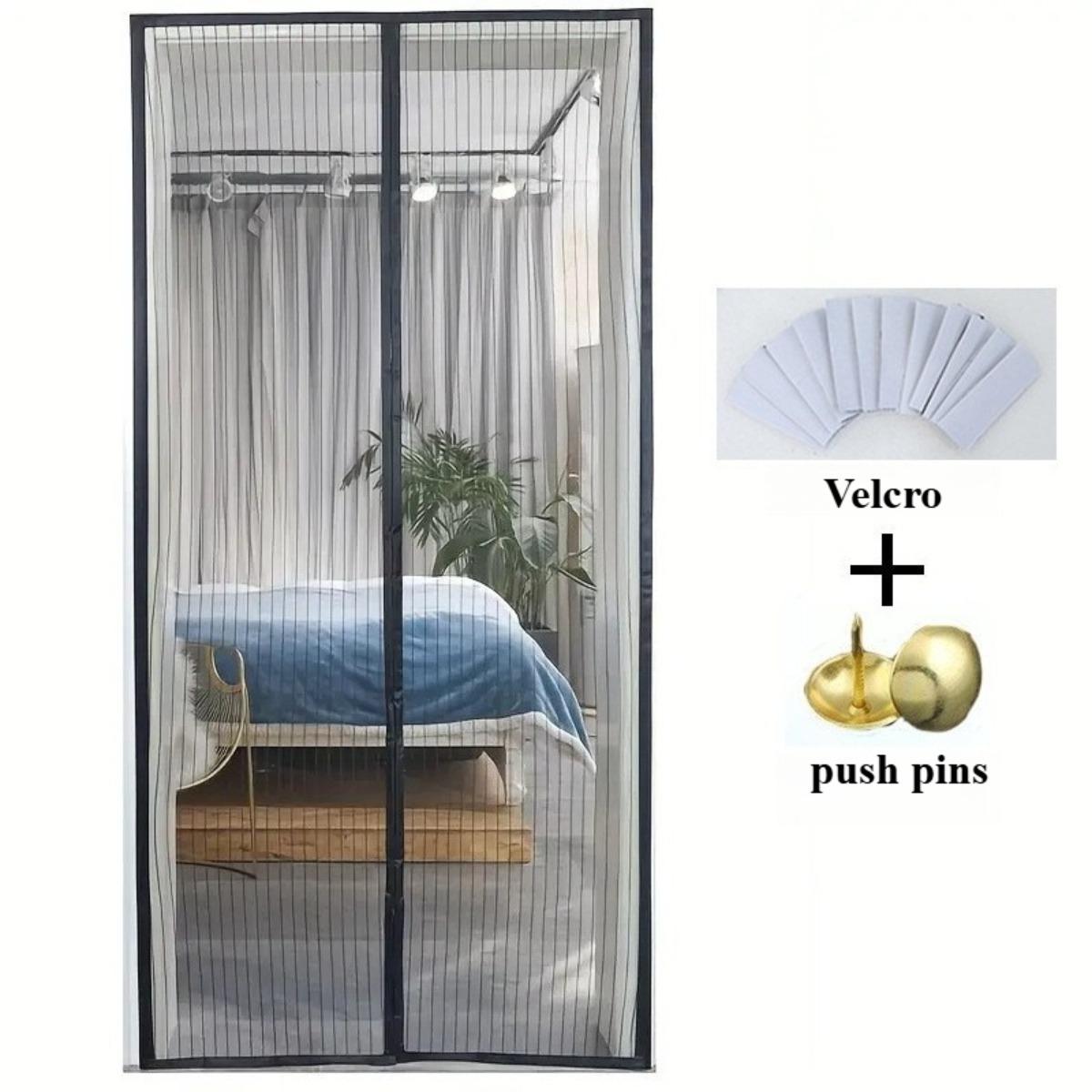 

1-piece Magnetic Suction Screen Door Curtain - Insect Proof Mesh Belt Self Sealing Technology, Easy To Install Without Tools, Suitable for All Seasons 210*90 чёрный