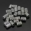 24Pcs Viking Runes Set Loose Beads Spacer Beads For Hair Braid Dreadlock Beads DIY Jewelry Making
