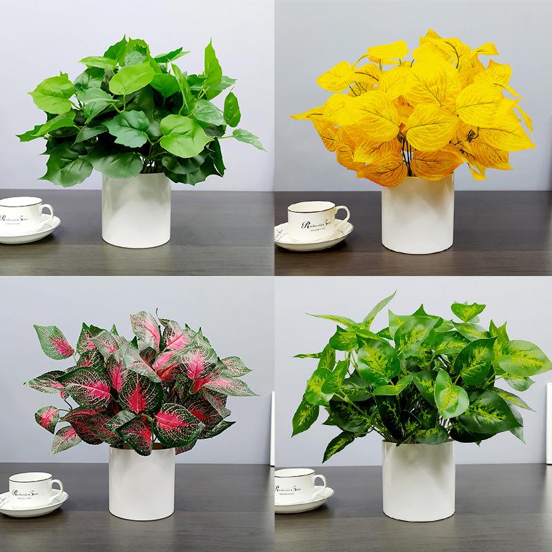 Nordic Artificial Green Plant Bonsai for Office or Home Decor - Small Indoor Potted Ornament