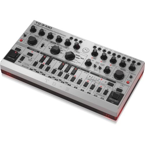 Behringer Analog Bassline Synthesizer, Modded Out Model, USB/DIN, MIDI Support, VCF MIDI CC Control, Sub-Oscillator/Overdrive, 16-Step Sequencer, Silv