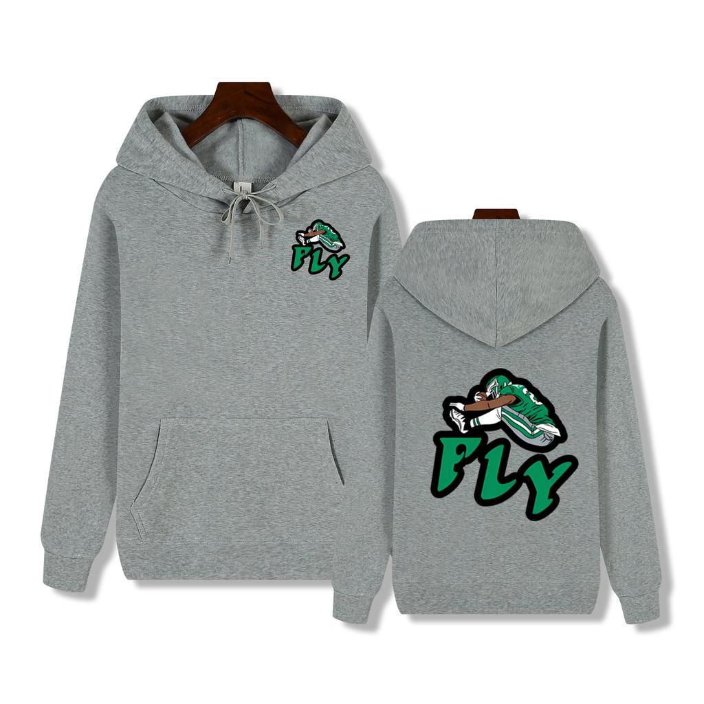 New Autumn and Winter Sports Hoodie Printed with FIy, Fashionable and Casual Solid Color Pullover for Street Wear, Warm Hoodie