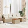 VidaXL 6-Piece Garden Sofa Set with Beige Cushions In Poly Rattan 3359449