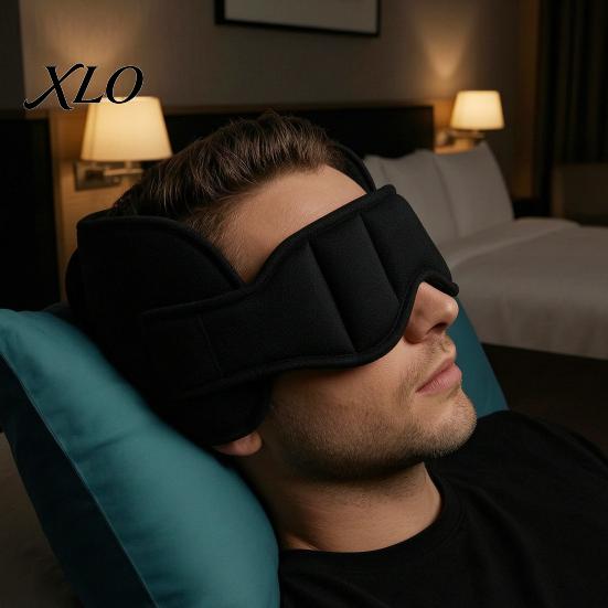 Ergonomic Neck Pillow for Air Travel Airplanes, 360 Degree Airplane Head Strap with 3D Eye Cushion Support Sleeping, No Bobbing Sleeping Aid