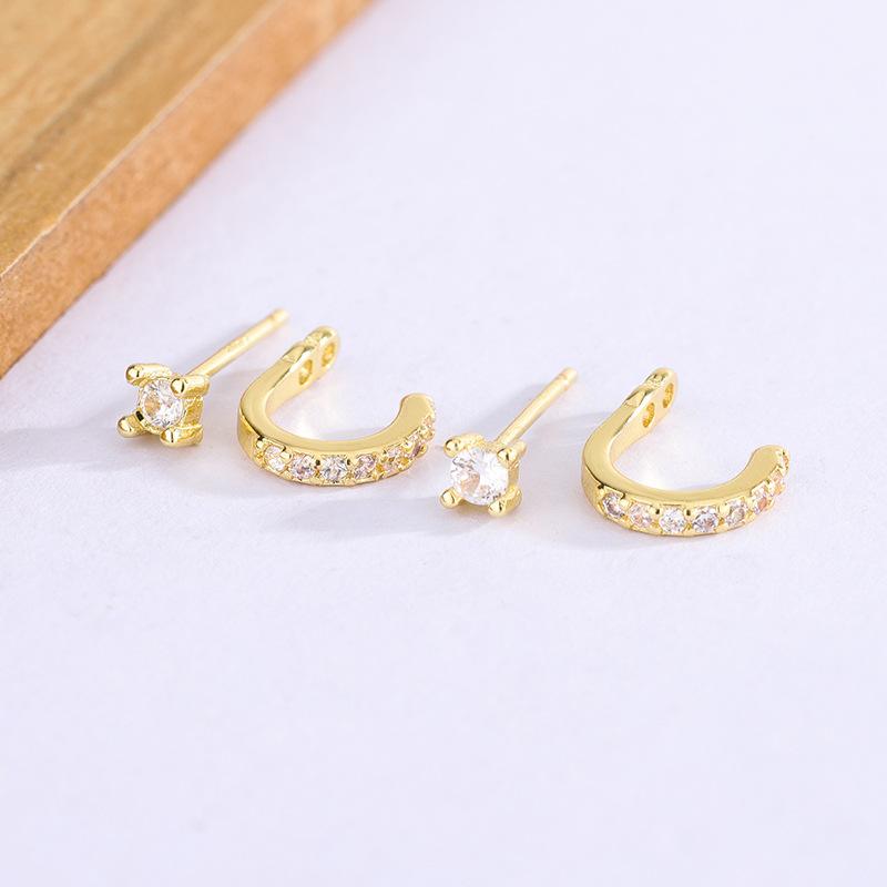 Minimalist C Shape Back Hanging Earrings For Women Niche Temperament Fashionable Light Luxury High End Studs