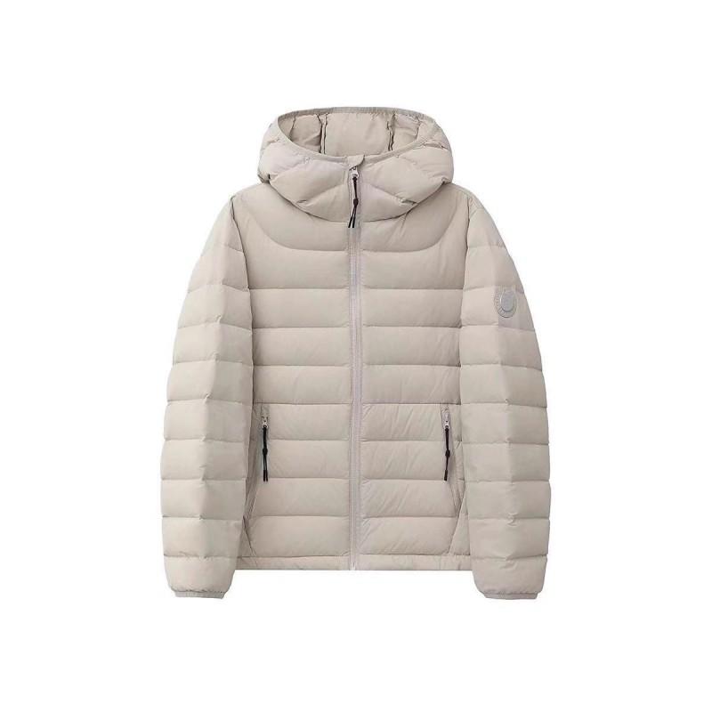 Womens Short Hooded Down Jacket 90% White Duck Lightweight Winter Coat Students Unisex