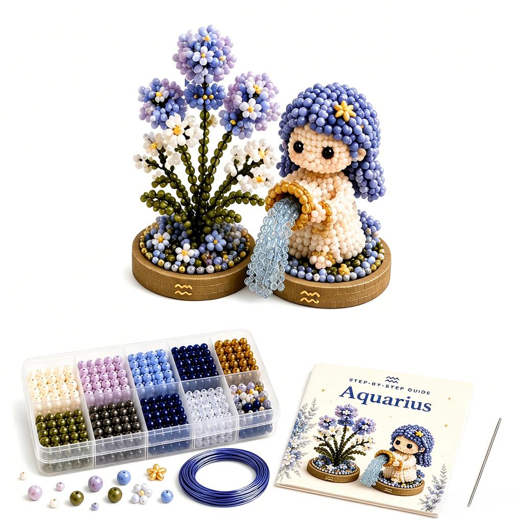 Teen Bead Craft Project 12 Zodiac Signs Kit DIY Beaded Garden 3D