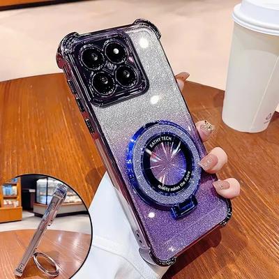 Luxury With Bracket Glitter Phone Case For Xiaomi Redmi Note 13 Pro 13R 12 11 10 Redmi 9 9C 10 12 Shockproof Case