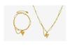 Tassel Heart Pendant Minimalist 18k Gold Titanium Clavicle Necklace Set