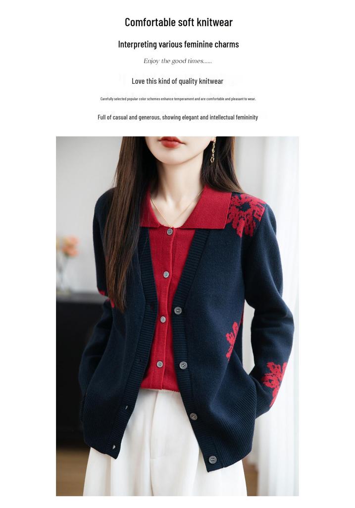Retro Women's Knitted Cardigan – Exquisite, Loose, Early Autumn Slimming Jacket