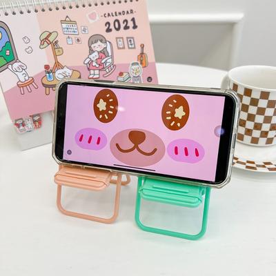 Creative Small Chair Mobile Phone Desktop Bracket, Macaron Stool Foldable Mobile Phone Chair Bracket