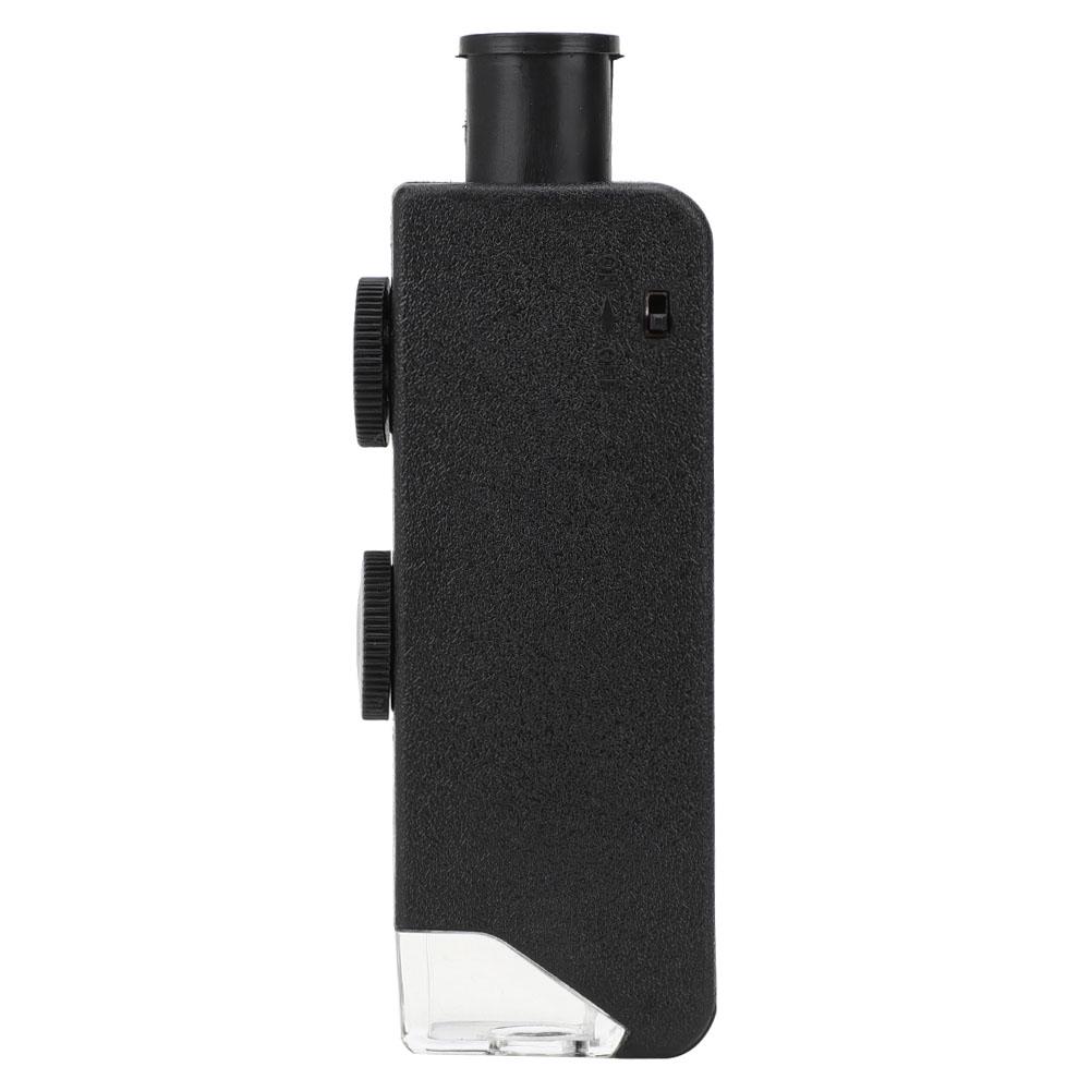 

60 100X Adjustable Portable Pocket LED Microscope Mini Magnifier Loupe Magnifying Glass for Observing білий