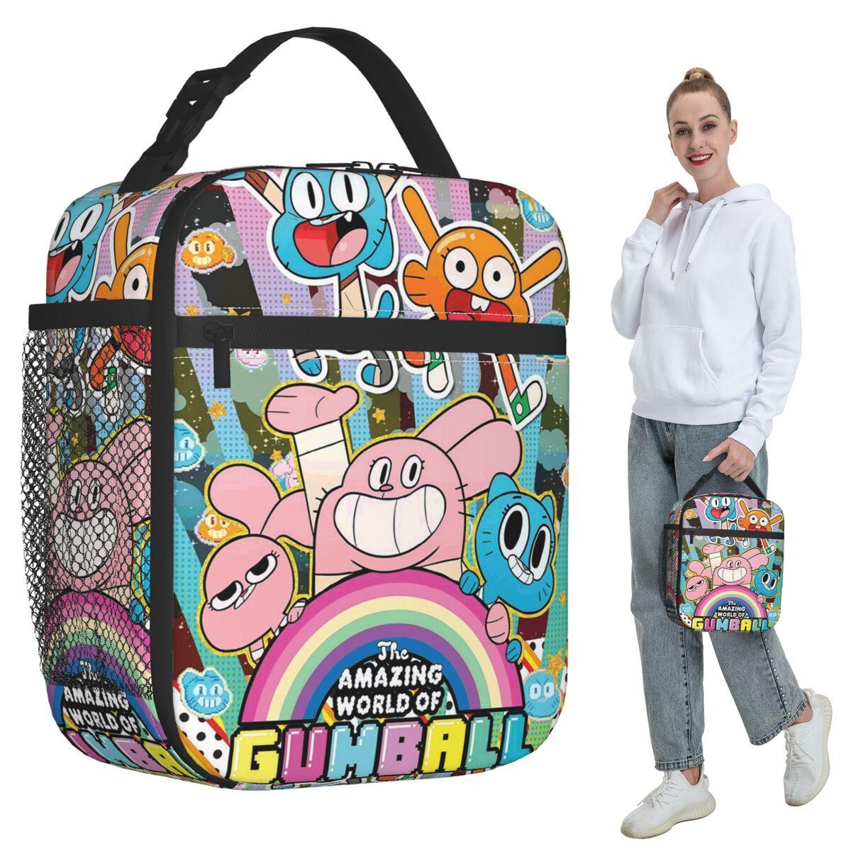 The Amazing World Of Gumball Cartoon Insulated Lunch Bag for Kids School Cooler Thermal Food Box Tote Lunch Boxes Container One Size
