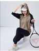 2026 Women's Three-Piece Sportswear Set: Long Sleeve Top with Loose Plus-Size Fit and Slimming Tapered Leggings for Yoga