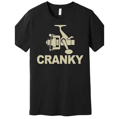 Men's Cranky Fishing Pattern T-Shirt Premium Cotton Short Sleeve Casual Humor Black Design T-Shirt