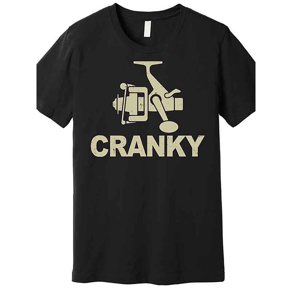 

Men s Cranky Fishing Pattern T-Shirt Premium Cotton Short Sleeve Casual Humor Black Design T-Shirt S
