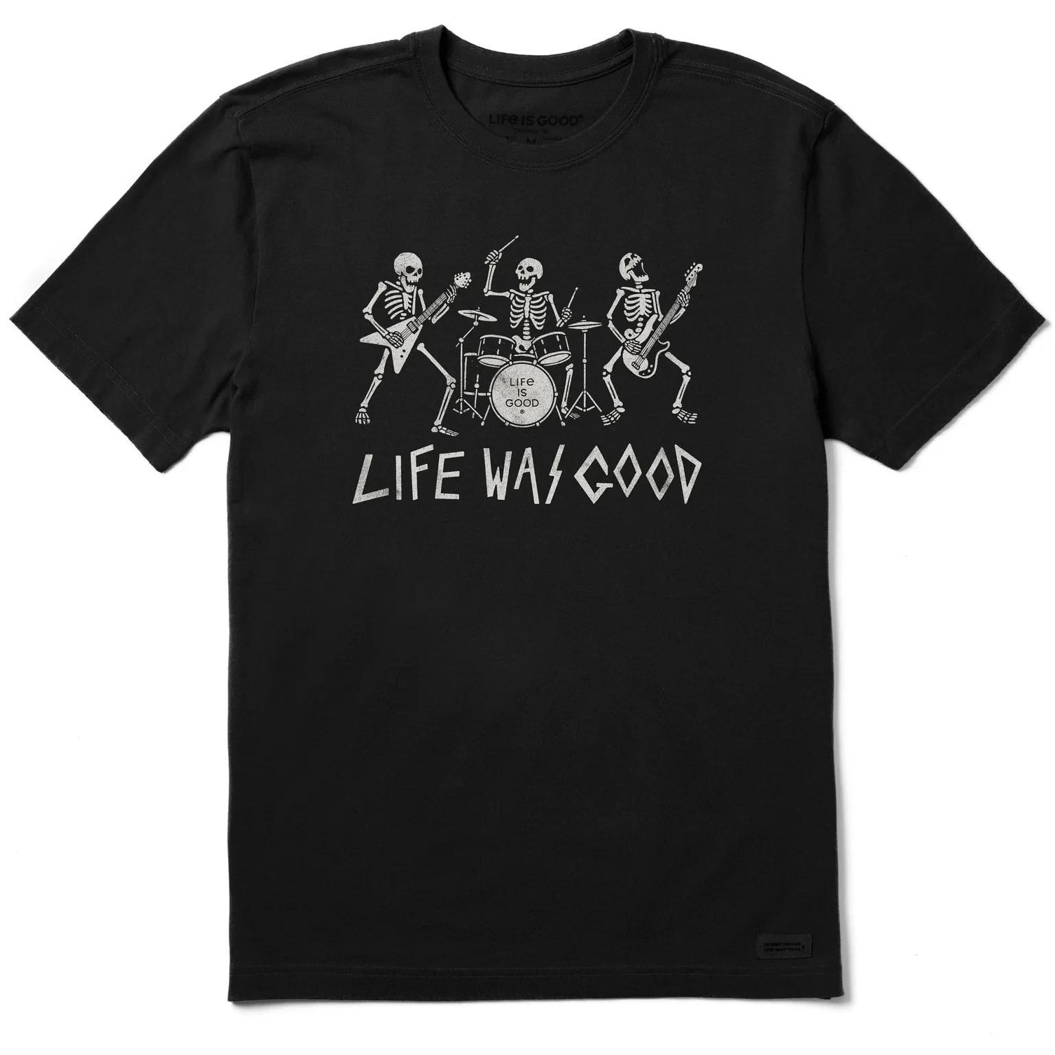 Life is Good Men s Life Was Good Rock Band Short Sleeve Crusher Tee, Faded Black 4XL