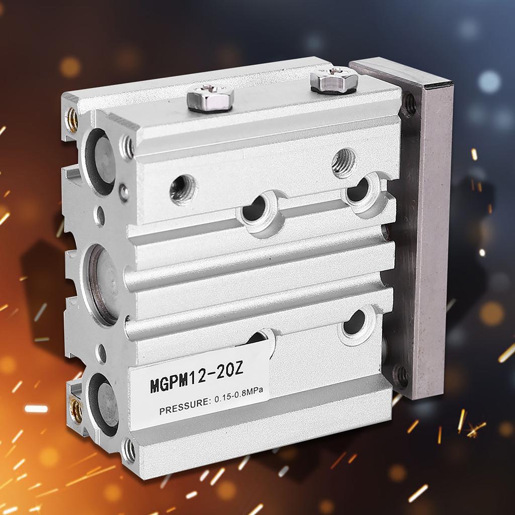 MGPM1220Z 3-Stangen doppeltwirkender Luftzylinder Aluminiumlegierung Pneumatikzylinder 12mm Bohrung