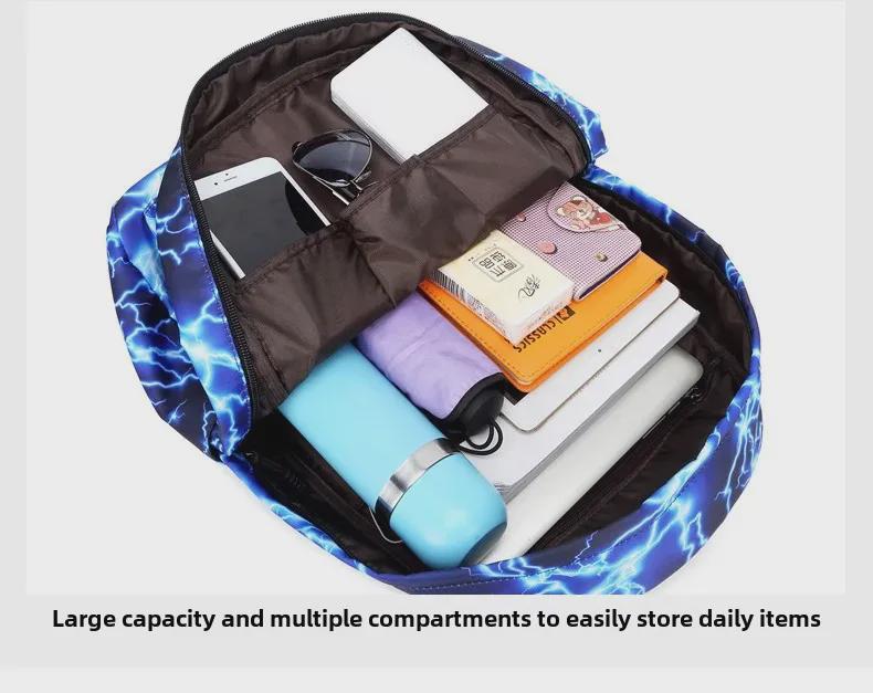 Zaino Starry Sky Lightning per studenti junior e senior – Borsa scolastica e da viaggio unisex