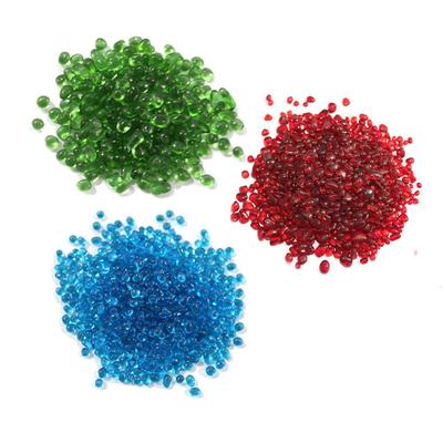 Rote, Grüne und Blaue Glassplitterperlen für Aquarienlandschaftsgestaltung und Dekoration