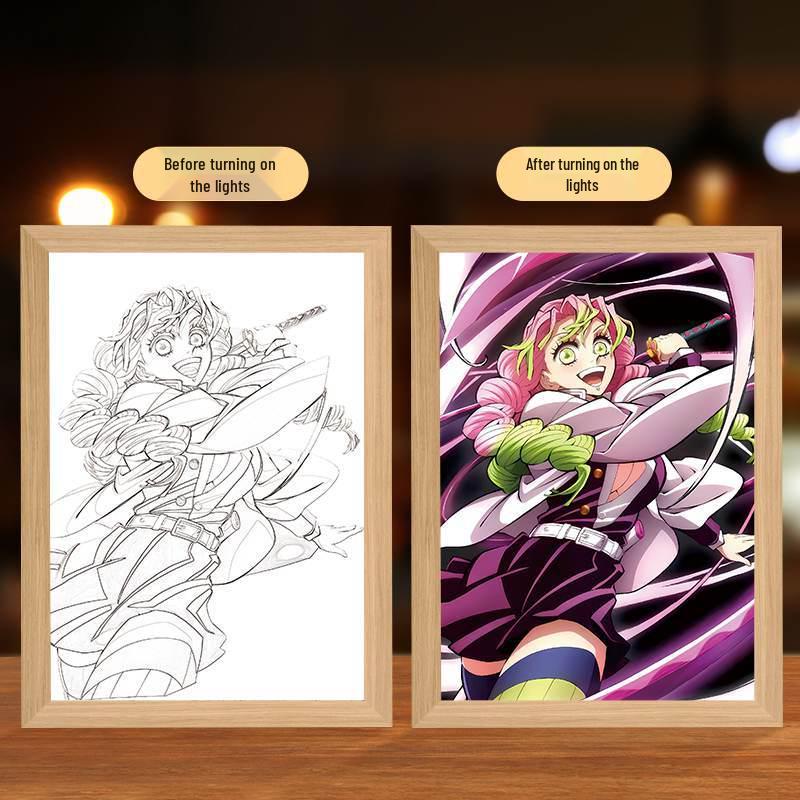 Demon Slayer Anime Series Light Painting Night Light - Creative Ornaments