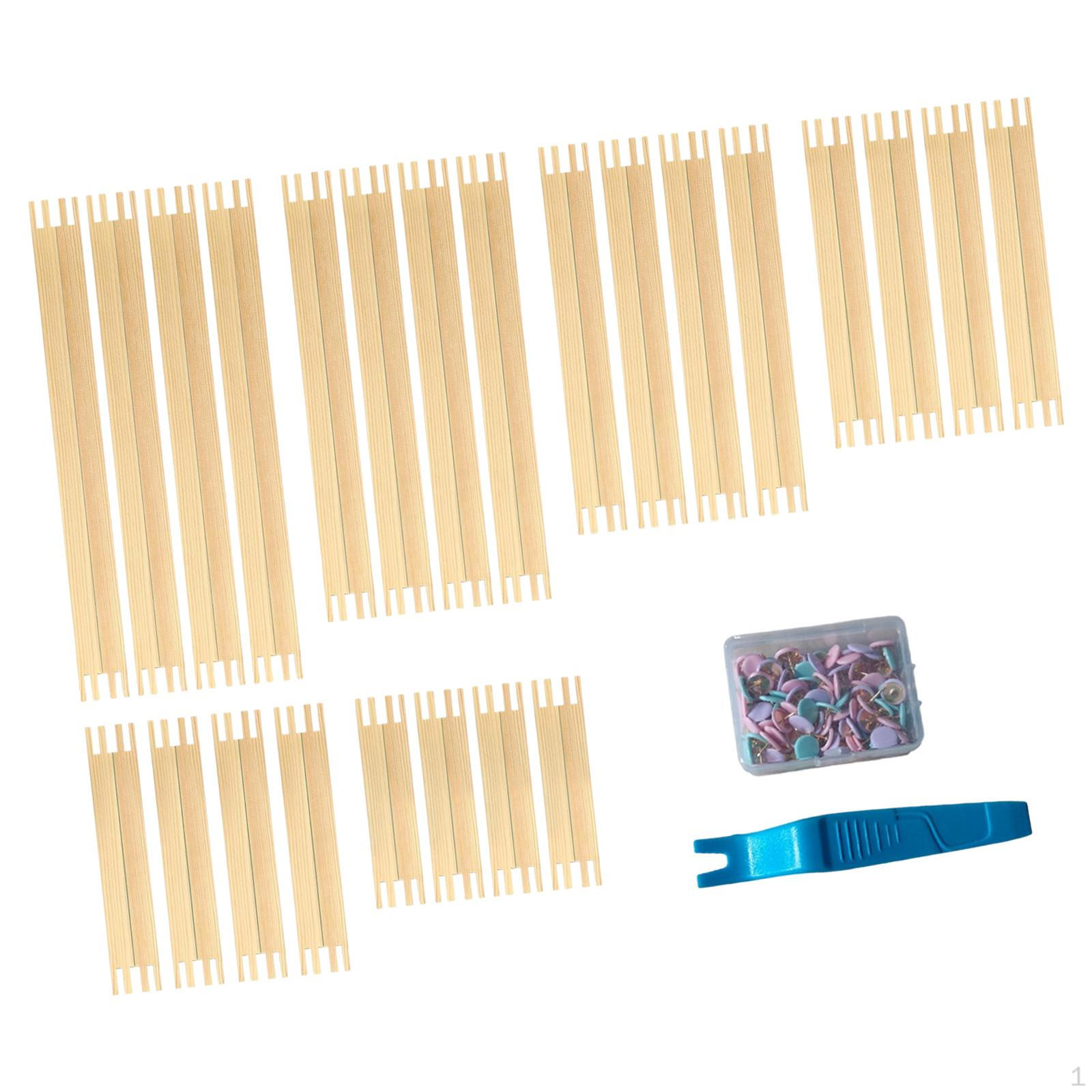

24x Needlepoint Stretcher Bar Canvas Crafts Easy Assembly Multipurpose with 100 Thumb Tack
