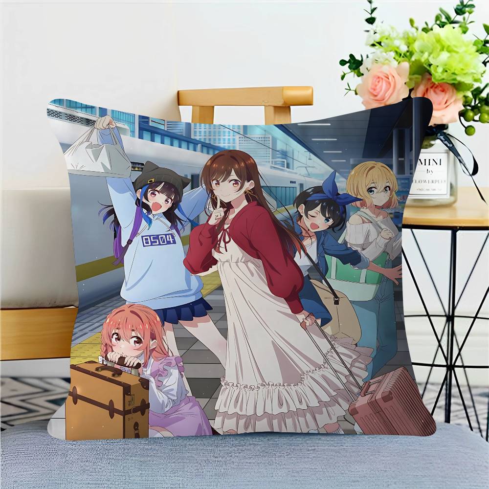 Anime Rent-A-Girlfriend Pillowcase Toon Gift Cushion Cover Bedroom Home Sofa Chair Seat Decor Pillow Case