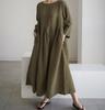 Abito Pullover Lungo in Cotone e Lino Taglie Forti Stile Mori Estate 2025 – Ispirazione College