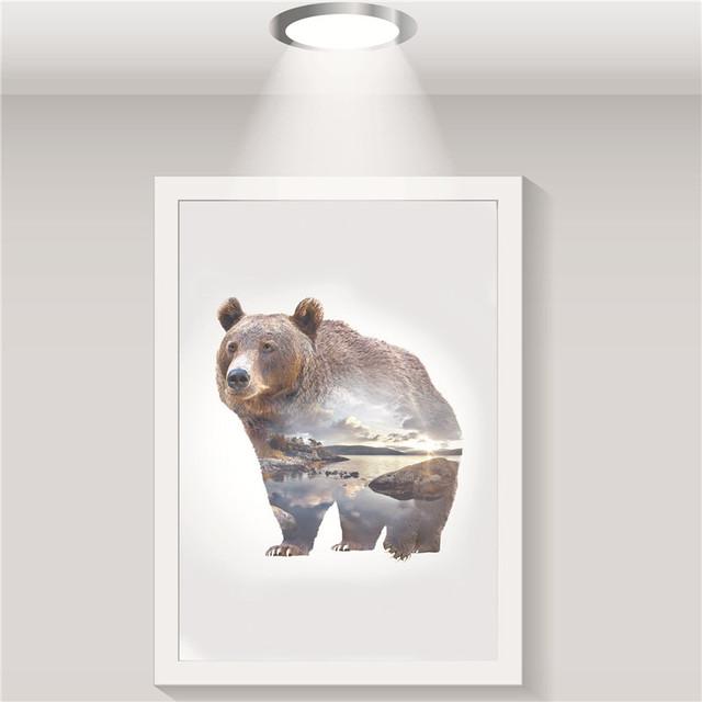 Scandinavian poster, canvas, flying eagle, forest, natural silhouette, wall art print, home decoration, oil painting without frame