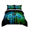 Colorful Gamepad Digital Printing Three-Piece Quilt Cover, Made