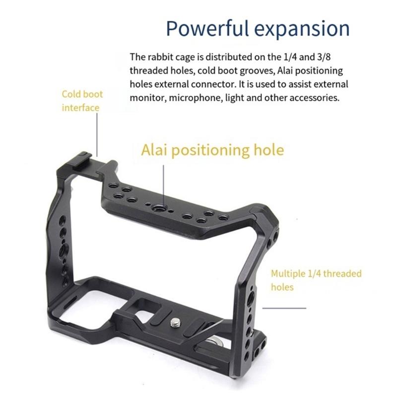 Camera Cage with 1/4 3/8 Threaded Holes Multiple Cold Shoe Mounts For A7M4 A9II A7s3 Camera Accessory Attachment