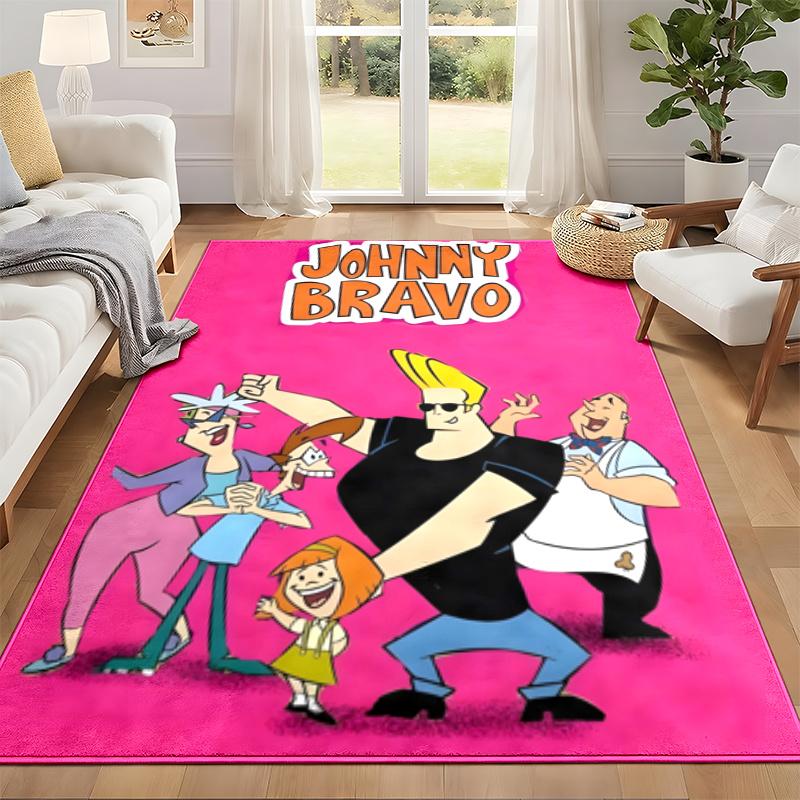 Johnny Bravo Carpet Door Mat for Living Room or Bedroom Protective Mat Under Chair Office Decoration Christmas Gift Birthday Present