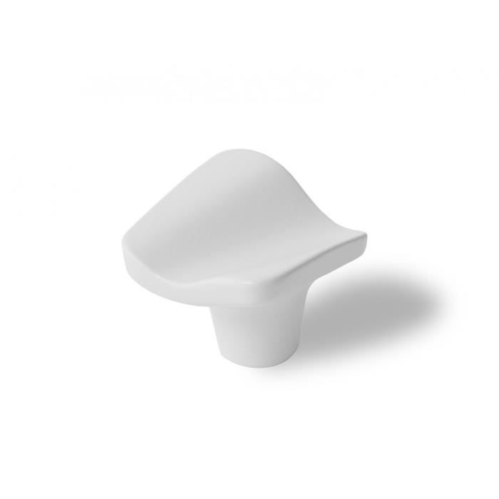 Butoni de mobilă Vague zamac vopsit H.26 x l.32 x A.31 mm - Set de 4 - Alb - Modern