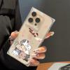 Square Back Tube Protection Clear Case For iPhone 14 Pro Max 11 13 15 Plus 12 16 ProMax Anti-Oxygen,Cat Group Photo Pattern Casing