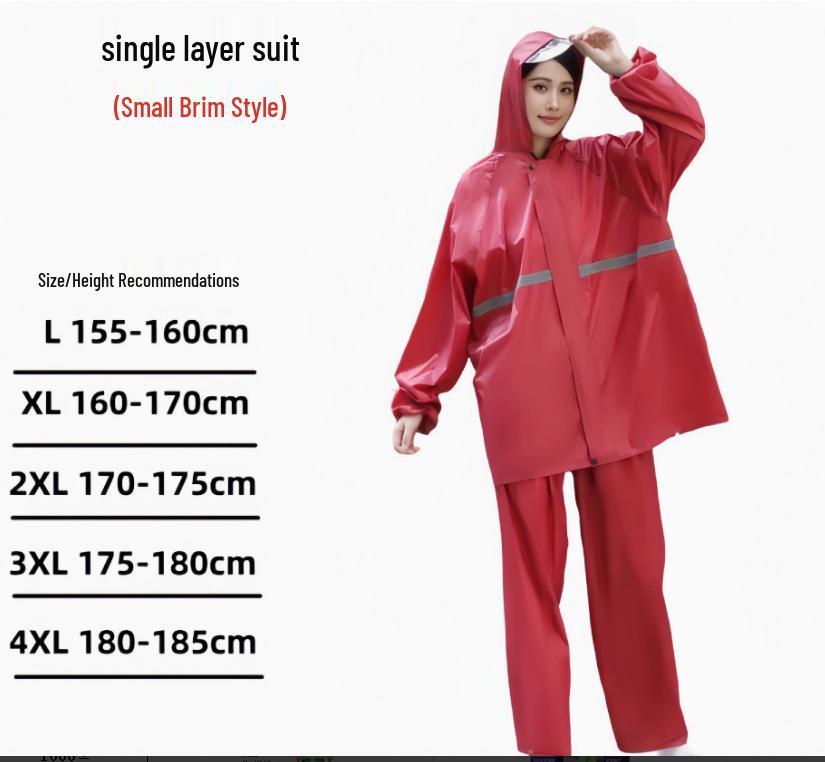 Men's and Women's Reflective Double Layer Explosion-Proof Rain Suit – Jacket and Pants for Cycling in Heavy Rain