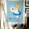Alice Wonderland Hush Wall Hanging Printed Fabric Blanket Decorative Tapestries for Bedroom Living Room Home Decor