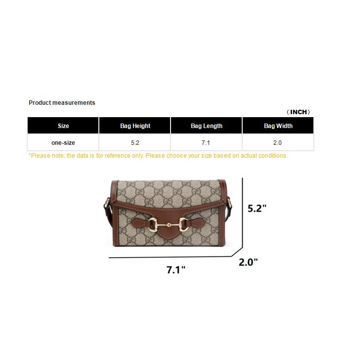 Gucci Horsebit 1955 Logo Canvas And Leather Mini Shoulder Bag Unisex Shoulder Bag Brown Ebony 699296-92TCG-8563