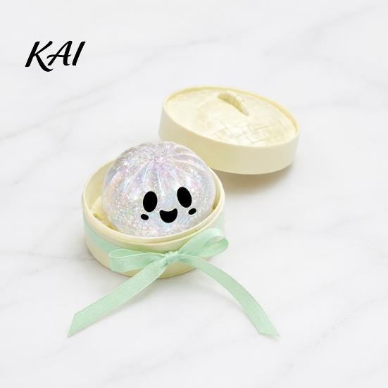 Stress Relief Gadget 1/4/5Pcs Halloween Dumpling Squeeze Toy with Steamer Box, Cartoon Glitter Steamed Bun Box Toy, Ball Fidget for Home Office Party