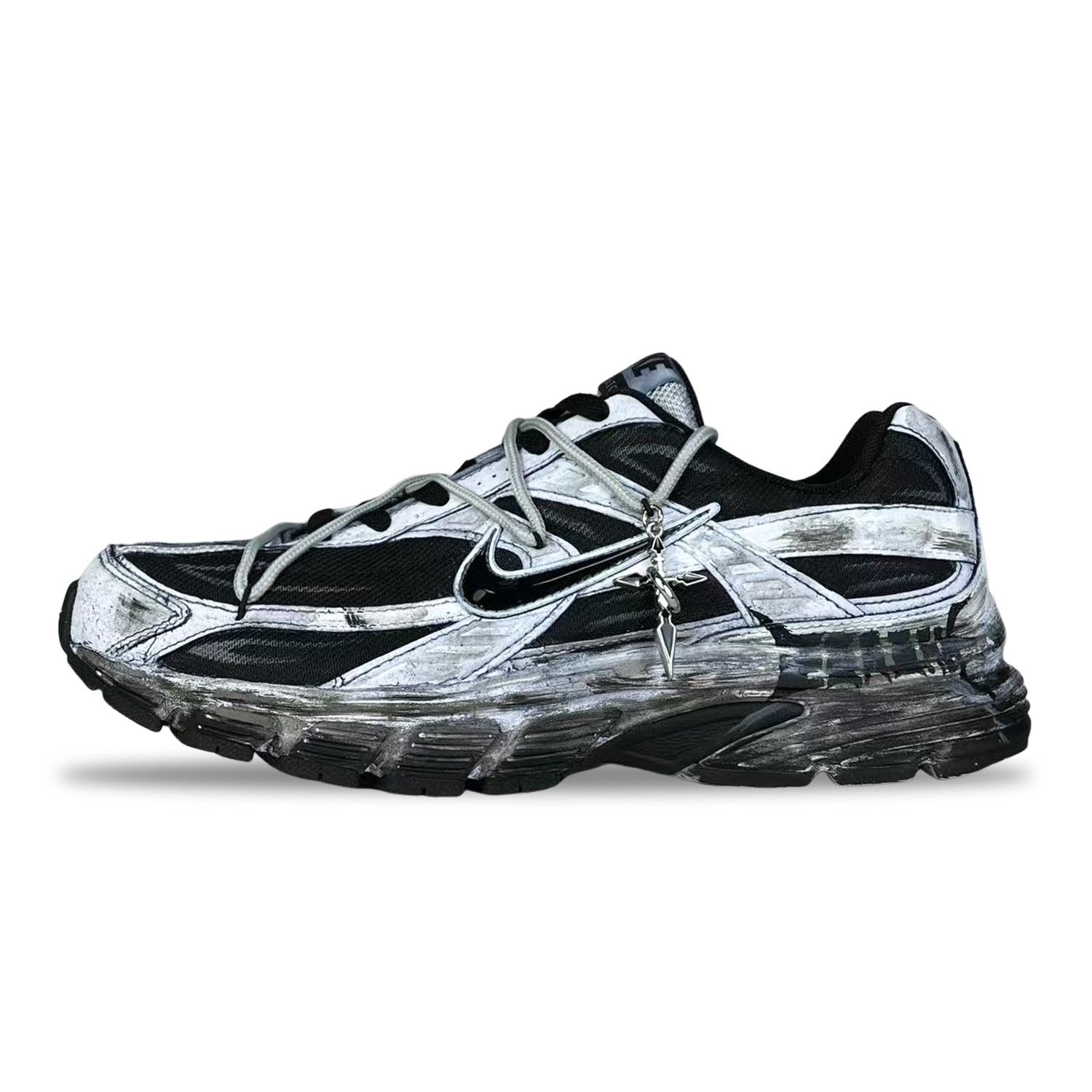 

Nike Initiator Abrasion Resistant Low top Casual City Commuting Running Shoes Men s Black White Gray 394055-100(Team257-) 40
