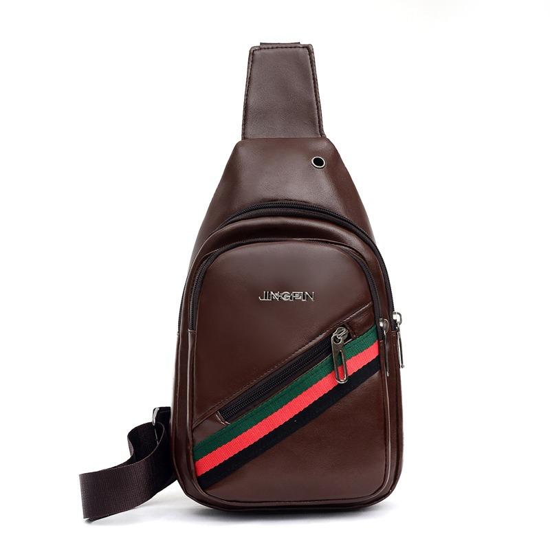 Single shoulder sports style Student shoulder oblique chest bag Trendy brand Green men's travel sports bag Leisure bag Cycling bag